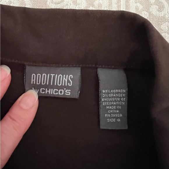 Chico’s Brown Embroidered Rhinestone Jacket Size S - Picture 10 of 11